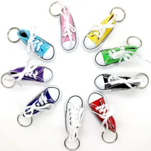 Mini Simulation Canvas Shoe Keychain Multi-Colored Rubber Shoe Keyring for Women Men Motorcycle Car Bag Pendant Creative Gift